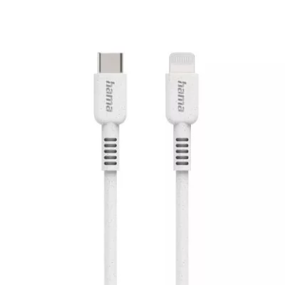 Hama Eco MFi kabel USB 2.0 pro Apple, USB-C – Lightning, 1 m, bílý