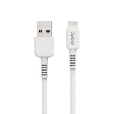 Hama Eco MFi kabel USB 2.0 pro Apple, USB-A – Lightning, 1 m, bílý